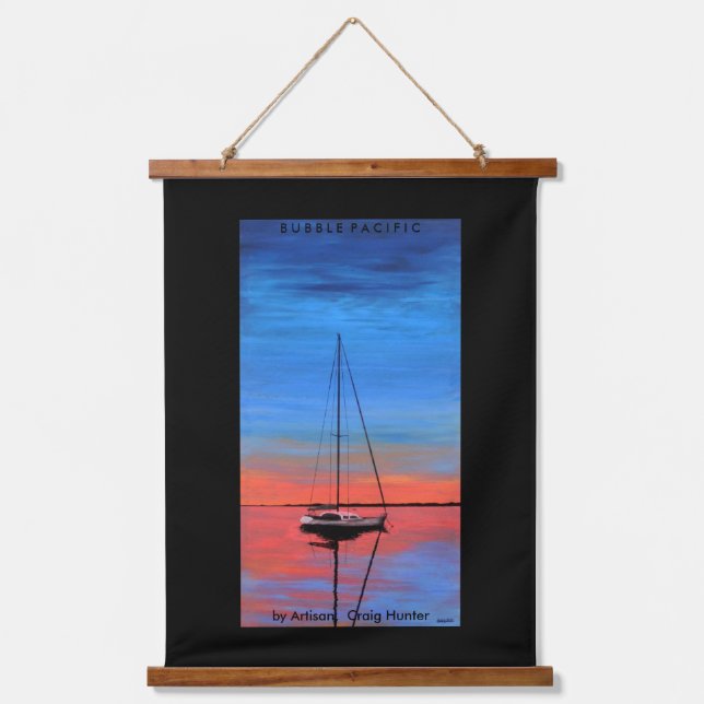 Sonnenuntergang Wandteppich Mit Holzrahmen (Vorderseite)