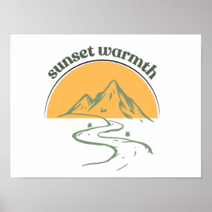 Sonnenuntergang Wärme Berg Natur Poster