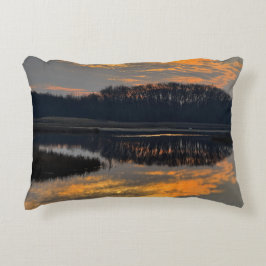Sonnenuntergang Wasserspiegelung Foto-Kissen Dekokissen