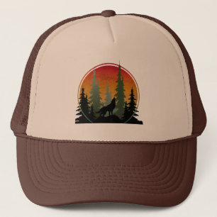 Sonnenuntergang Wolf Natur Landschaft Truckerkappe