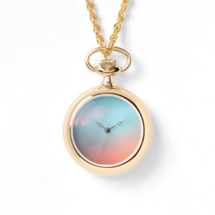 Sonnenuntergang Wolken Ethereal Necklace Watch Armbanduhr