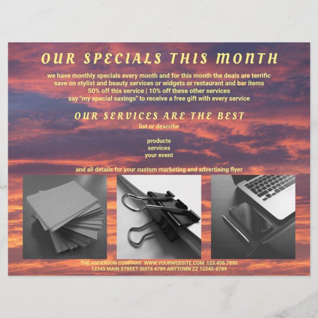 Sonnenuntergang Wolken farbenfroh gestalten Sie Ih Flyer (Vorne)