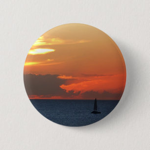 Sonnenuntergang Wolken und Segelboot Seascape Button
