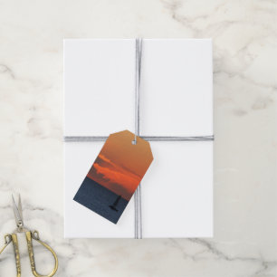 Sonnenuntergang Wolken und Segelboot Seascape Geschenkanhänger