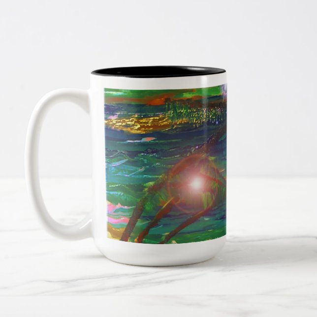 Sonnenuntergang Zweifarbige Tasse (Links)