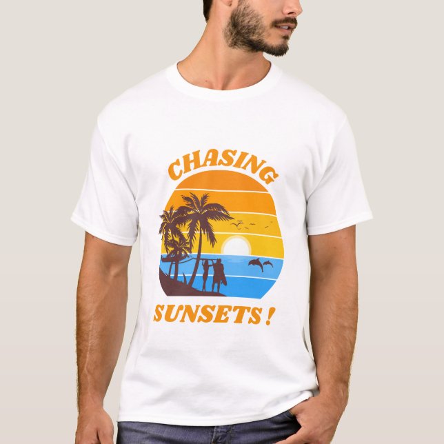 Sonnenuntergänge angesagter Sonnenuntergang Beach  T-Shirt (Vorderseite)