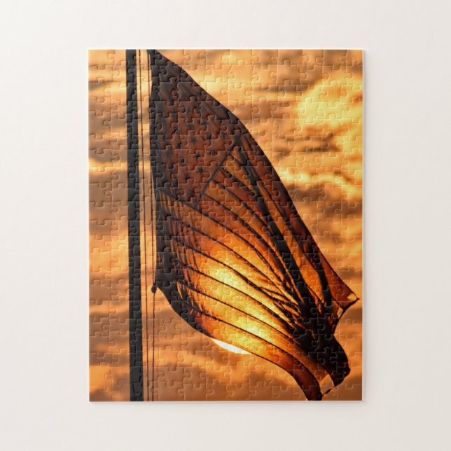 Sonnenuntergänge auf dem Puzzle der alten Herrlich (Vertikal)