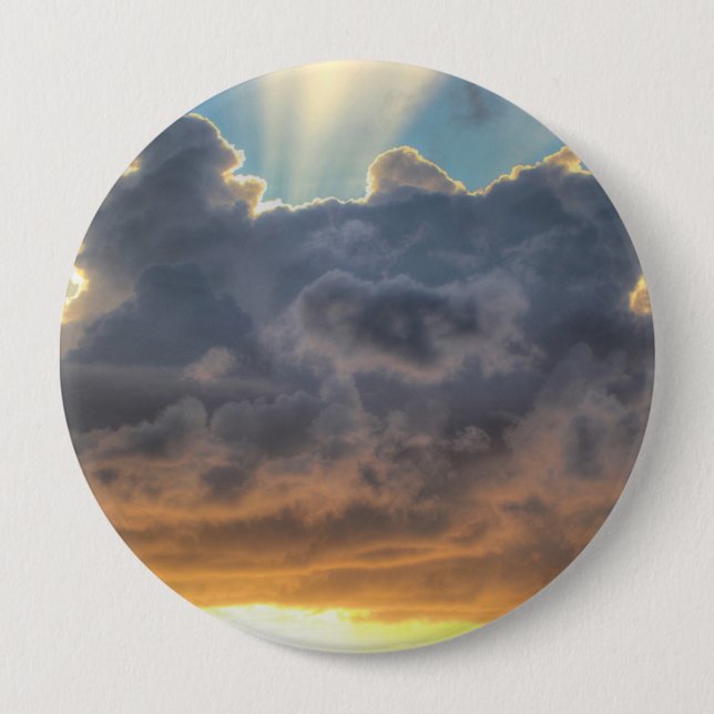 Sonnenuntergänge durch Sturmwolken Button (Vorderseite)