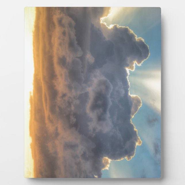 Sonnenuntergänge durch Sturmwolken Fotoplatte (Vorderseite)