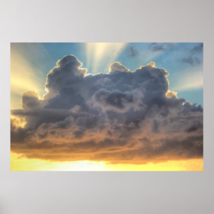 Sonnenuntergänge durch Sturmwolken Poster