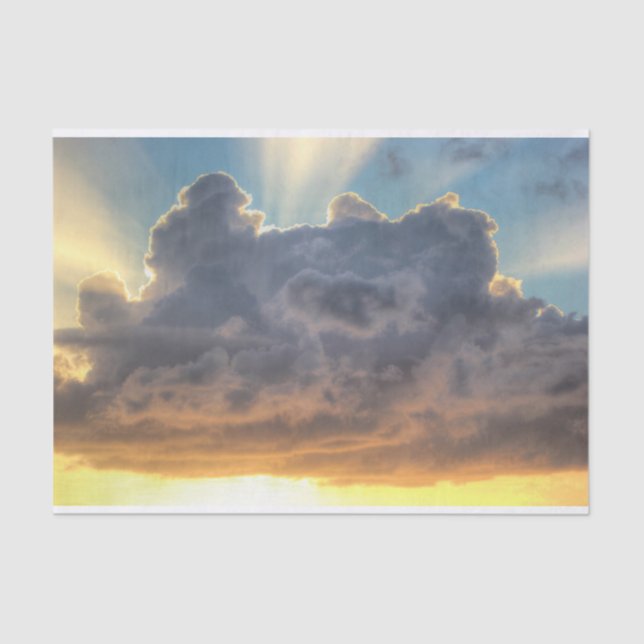 Sonnenuntergänge durch Sturmwolken Seidenpapier (Vorderseite)