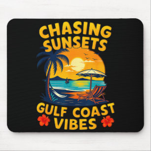 Sonnenuntergänge Golfküste Vibes Retro Strand Mousepad