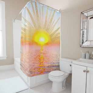 Sonnenuntergänge im Wasser Sunset Gold Sun Doodle Duschvorhang