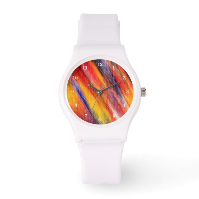 Sonnenuntergänge in Abstrakten Farben Kunst ansehe Armbanduhr (Vorderseite)