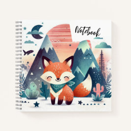 Sonnenuntergänge - Lächelender Fuchs in den Wüsten Notizbuch