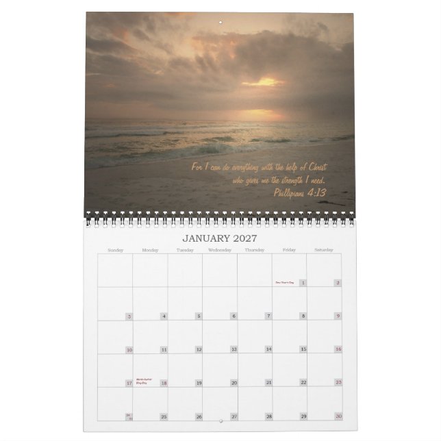 Sonnenuntergänge mit Gott Kalender (Jan 2027)