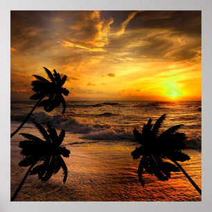 SONNENUNTERGÄNGE OZEAN SZENERIE NATUR POSTER