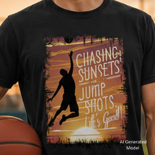 Sonnenuntergänge & Sprungbretter Basketball Leben T-Shirt