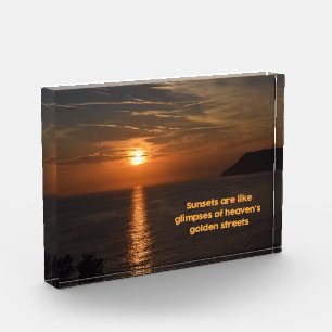 Sonnenuntergänge wie die Lichter der goldenen Stra Fotoblock