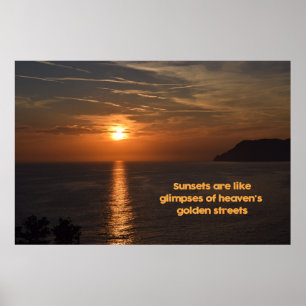 Sonnenuntergänge wie die Lichter der goldenen Stra Poster