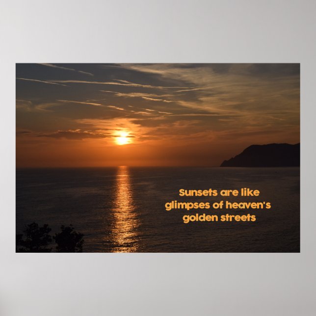 Sonnenuntergänge wie die Lichter der goldenen Stra Poster (Vorne)