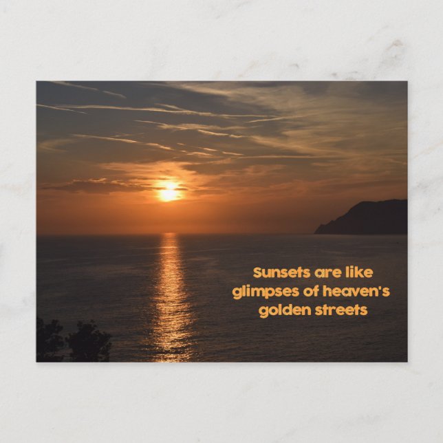Sonnenuntergänge wie die Lichter der goldenen Stra Postkarte (Vorderseite)