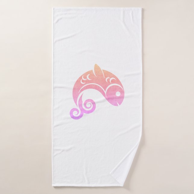 Sonnenuntergangfische Badhandtuch Set (Badehandtuch)