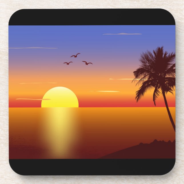 Sonnenuntergangkorken-Untersetzer Untersetzer (Vorderseite)
