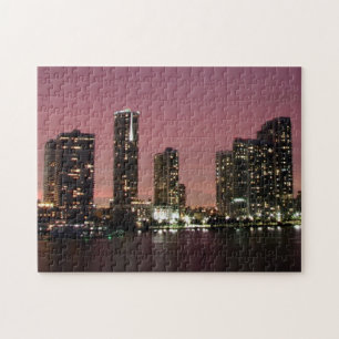 Sonnenunterganglicht über Miami nach einem Sturm Puzzle
