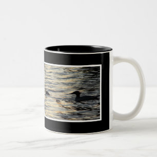 SonnenuntergangMergansers Zweifarbige Tasse
