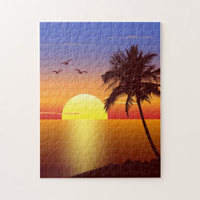 Sonnenuntergangpuzzlespiel Puzzle (Vertikal)