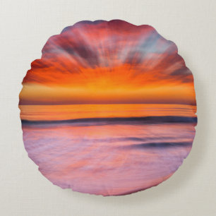 Sonnenuntergangs-Abstraktion von Tamarack Beach Rundes Kissen