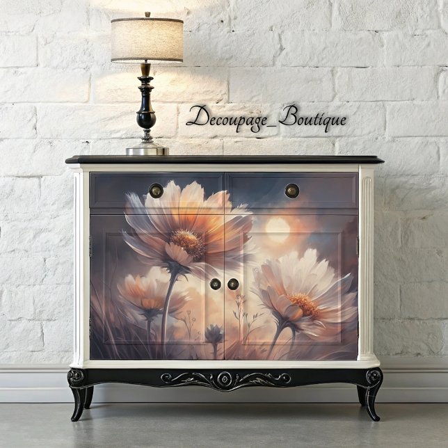 Sonnenuntergangs Blüten Dekupage Seidenpapier (Sunset Petals Decoupage Tissue Paper)