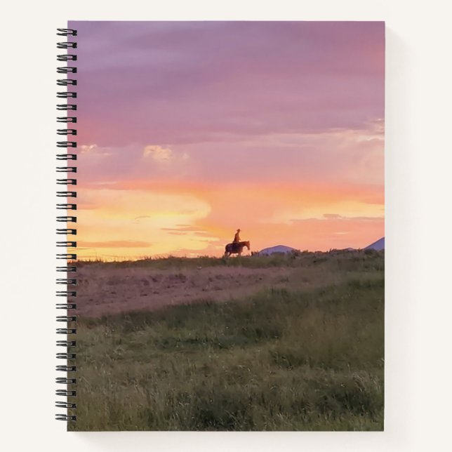 Sonnenuntergangs-Fahrt Spiralblock Notizbuch (Vorderseite)
