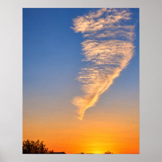 Sonnenuntergangs-Federwolke 16x20 ungerahmter Kuns Poster