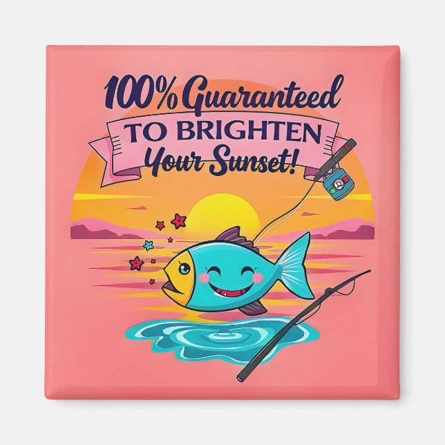 Sonnenuntergangs-Fisch-Vibes Magnet (Vorne)
