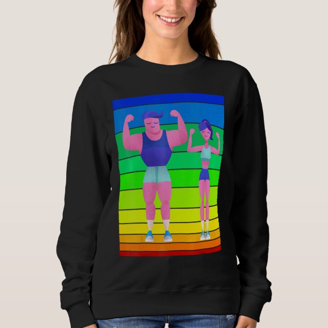 Sonnenuntergangs-Fitness-Paar Sweatshirt (Vorderseite)