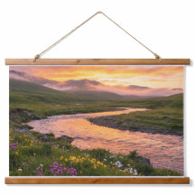 Sonnenuntergangs-Fluss-Panorama – Naturposter & Wa