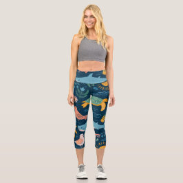 Sonnenuntergangs-Glanz Hochtaillierte Caprihosen G Capri Leggings