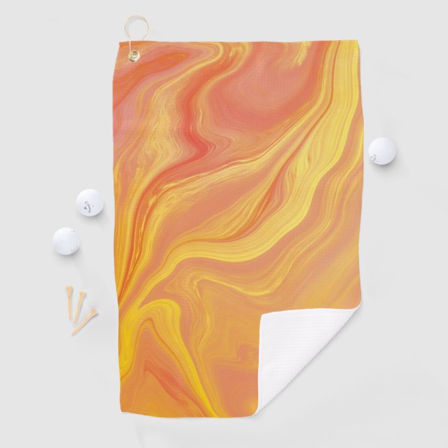 Sonnenuntergangs-Glanz-Marmor Golfhandtuch (Insitu)