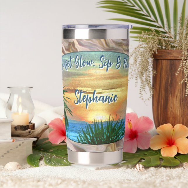 Sonnenuntergangs-Glühen, Sip & Flow 1557 Thermobecher (Von Creator hochgeladen)