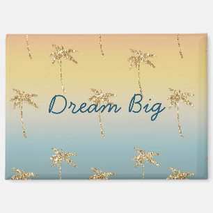 Sonnenuntergangs-Gold-Glitter-Palmen Magnet