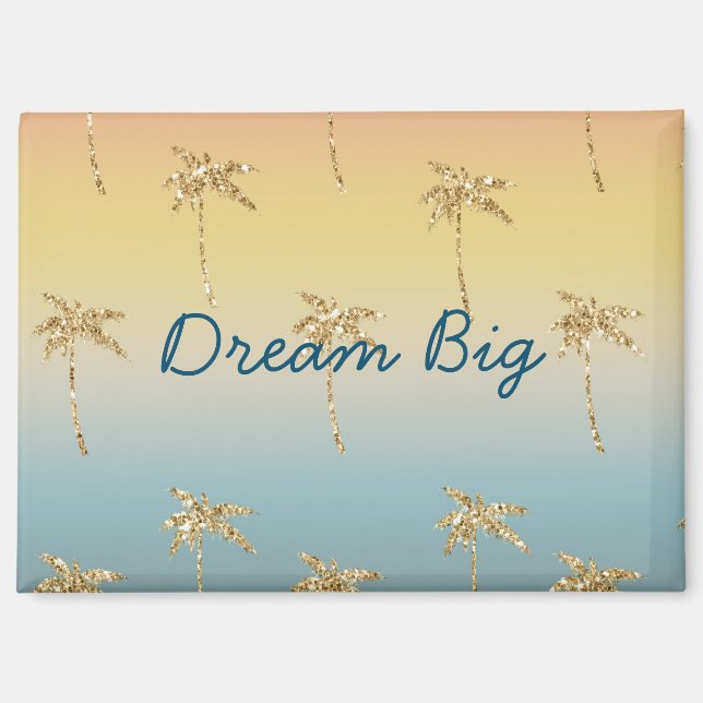 Sonnenuntergangs-Gold-Glitter-Palmen Magnet (Vorderseite)