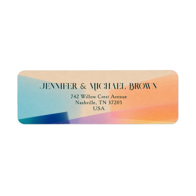 Sonnenuntergangs-Gradient-Hochzeits-Adresse-Design (Vorne)