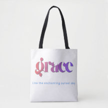 Sonnenuntergangs-Gradient-Typografie-Tragetasche