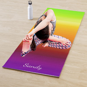 Sonnenuntergangs-Himmel in Grün, Orange, Lila - Fü Yogamatte