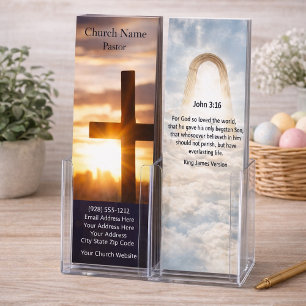Sonnenuntergangs-Kreuz-Kirchen-Bibel-Ablagekarte,  Werbekarte