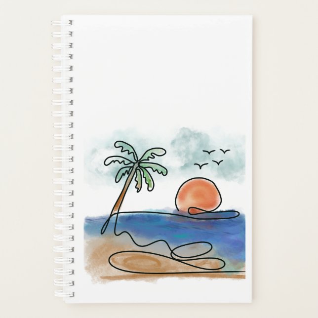 Sonnenuntergangs-Notizbuch Planer (Vorderseite)