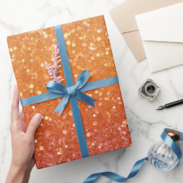 Sonnenuntergangs-Ombre-Mischung Orange Glitter-Mus Geschenkpapier