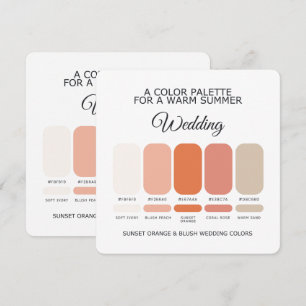 Sonnenuntergangs-Orange und Rosé Hochzeitsfarbpale Einladung